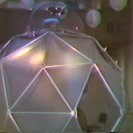 The dome, with CCTV camera mounted in perpex hemisphere on top and balloons in background. The dome, with CCTV camera mounted in perpex hemisphere on top and balloons in background.