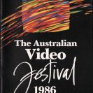 Cover of the catalogue of the Australian Video Festival 1986. The colour image was produced on the Quantel Paintbox at the Video Paintbrush Company, Sydney. Cover of the catalogue of the Australian Video Festival 1986. The colour image was produced on the Quantel Paintbox at the Video Paintbrush Company, Sydney.
