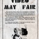 Front page of the First Video May Fair program. Front page of the First Video May Fair program.