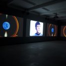 Soda_Jerk, Astro Black, 4-channel video installation, Künstlerhaus Bethanien, Berlin, 24 March - 17 April, 2011. Photo by The Registry. Soda_Jerk, Astro Black, 4-channel video installation, Künstlerhaus Bethanien, Berlin, 24 March - 17 April, 2011. Photo by The Registry.