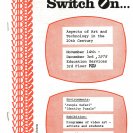 Cover of the catalogue for Plug in and Switch on at the NGV, 1978. Cover of the catalogue for Plug in and Switch on at the NGV, 1978.