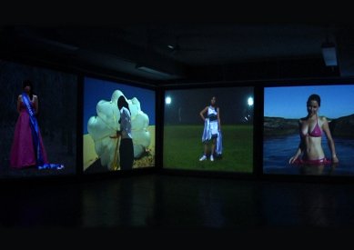 Anthea Behm, The Chrissy Diaries, four channel video installation, 2005, installation view